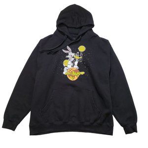 Space Jam Men's Black  Hoodie Sweatshirt Retro Bugs bunny Daffy Duck XXLarge